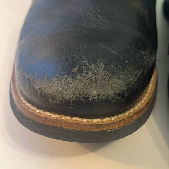 Mens Hush Puppies Dress Shoes Size 8 Black Colby Oxfords Leather Lace Up - Picture 6 of 7